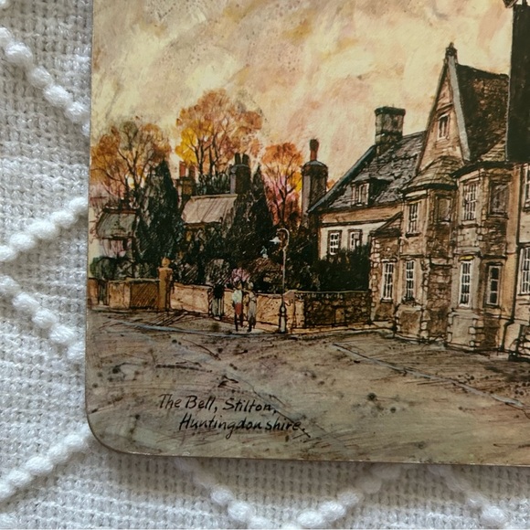 Vintage British Pub Cork Placemats Signed Art Prints Set of‎ 6 Collectible - Picture 10 of 13